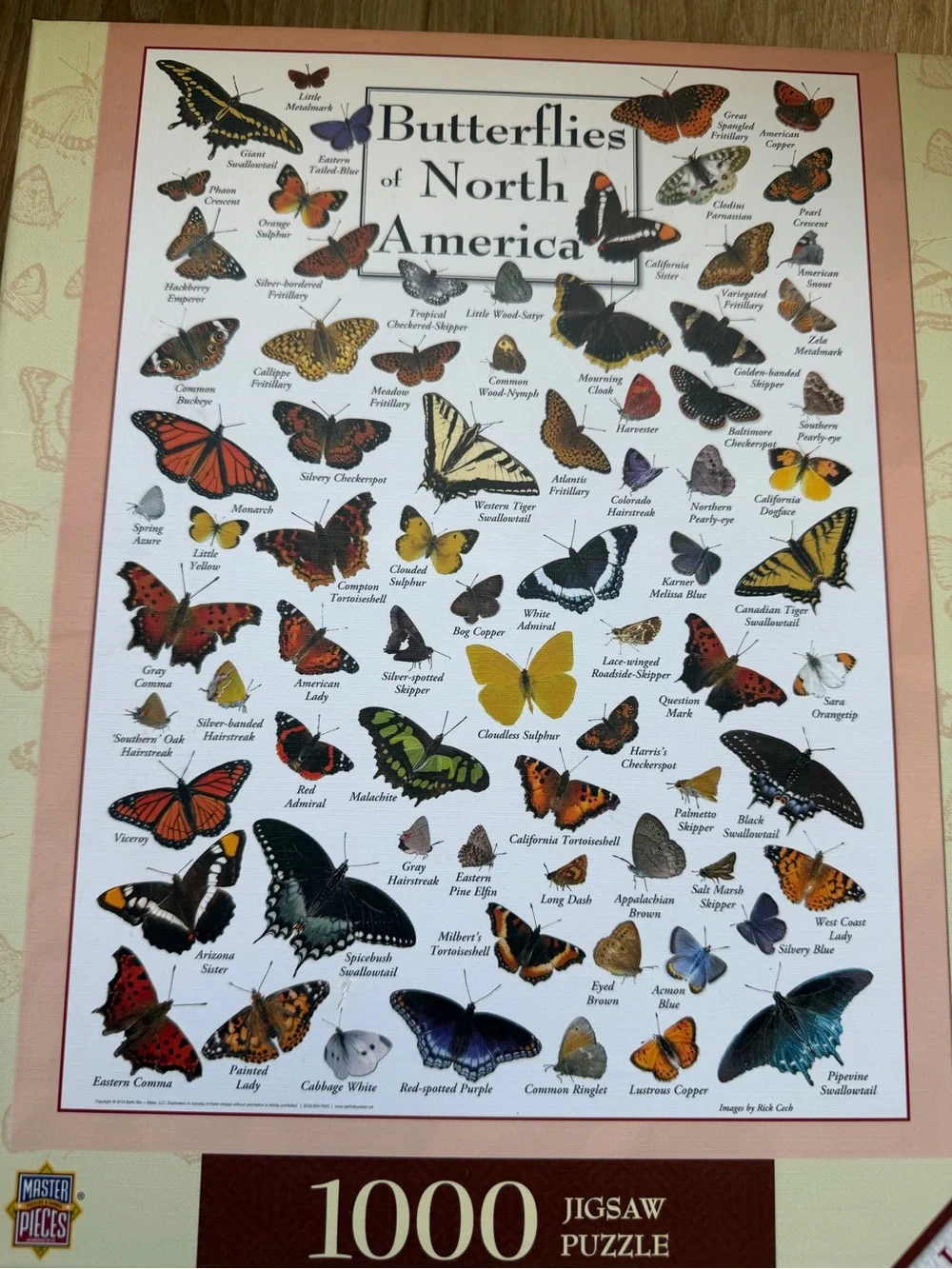 Butterflies of North America 1000-Piece Jigsaw Puzzle - Pink Accent
